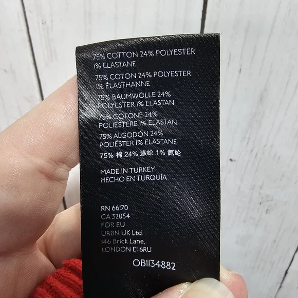 Urban Outfitters UO Rosie Ribbed Red Flare Leg Cotton Blend Pants Size Small. - Picture 11 of 11